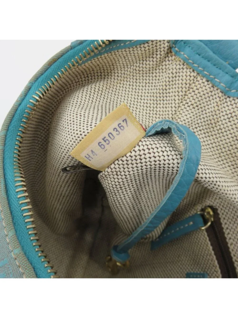 Dooney and Bourke Signature DB Logo Jacquard Hobo Shoulder Bag Blue Leather Y2K